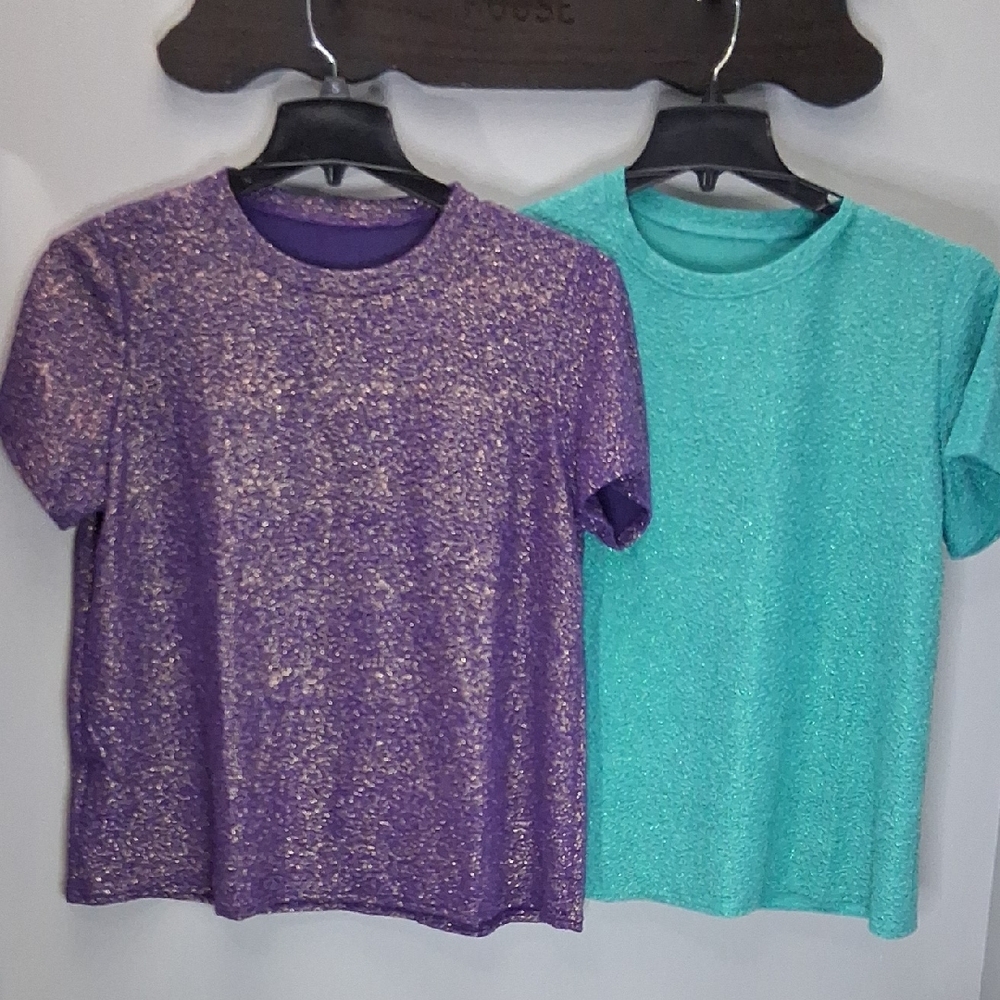 Boho Sparkly Purple, Orange and Teal Glitter T-Shirts 3 pcs Bundle PTP:22"-26"